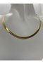 Italian Flat Crush Chain Anti-Tarnish Steel Necklace Gold Color - 4