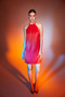 Red Mini Evening Dress with Flower Brooch Detail - 3