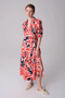Floş Satin Long Dress - Red - 6