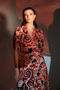 Floş Satin Long Dress - Red - 4