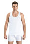 Men's White Single Pack Lycra Strappy Tank Top