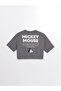 Mickey Mouse Printed Crew Neck Oversize Women's Crop Q - Short Sleeve - 5