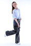 Girl's Oversize Cargo Pocket Elastic Waist Cotton Jeans - 6