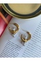 Pair of Vintage Pearl C Dangle Steel Tarnish Stainless Steel Overlay Earrings - 4