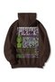 Apocalypse Printed Unisex Brown Oversize Hooded Sweatshirt Hoodie - Kangaroo Pocket
