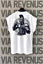 Gladiator Back Print Zero Sleeve White Sports T-Shirt