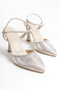 Open Back Stony Heeled Women's Evening Dress Shoes - 4