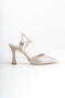 Open Back Stony Heeled Women's Evening Dress Shoes - 5
