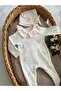 Flamingo Embroidered Newborn Jumpsuit and Hat Set - 4