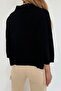 Women's Black Polo Neck Oversize Knitwear Blouse - 7