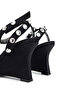 Black Satin - Women's Vegan Heeled Sandals - 5