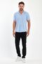Men's Light Blue Patterned Cotton Summer Short Sleeve Shirt - 3