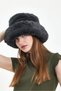 Cupcake Winter Women's Trend Plush Grey Faux Fur Plush Bucket Hat (58-60 cm)