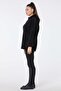 Women's Black Plush Sweat - Plain Hooded Collar - 13049 - 3