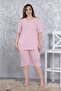 Pink Large Size Capri Pajama Set PJ03 - 2