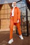 Straight Shirt Collar Women's Orange Tunic Pants - 10563 - 4