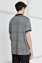 Men's Black Comfort Fit Polo Neck Jacquard T-Shirt - 5