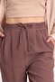 WOMEN'S Linen Textured BROWN PANTS WITH ELASTIC WAISTBAND 50826 - 3