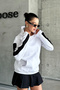 Unisex White Sleeve Detailed Plain Hooded Oversize Sweatshirt - 6
