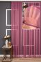 Grek Fuchsia Color Plain Tulle Curtain, 100x260, Sparse Pleat, 1/2