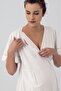 Short Sleeve Stretchy Viscous Maternity Dressing Gown Nightgown Set - 4