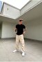 Baggy Beige Cargo Pocket Lace Detailed Trousers - 4