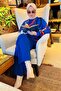 Women's Blue Knitwear Tunic and Trousers - Medium Plain 21800 - 2