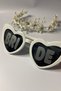 Bridal Wedding Glasses - Silver Bride Written Heart Shaped Glasses - 1 Pc