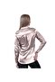 Golden Gold Lightweight Flowy Back Bellows Satin Woven Women's Shirt - 3