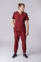 Bergama Men's Claret Red Single Top Lycra-Pocketed-Doctor Nurse Uniform-Scrubs-Surgical Clothing - 3