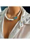 Mother-of-pearl Fatima's hand evil eye necklace - 2