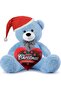 New Year's Special: 90 cm Plush Teddy Bear with Printed Heart and Christmas Hat in Hand - New Year's Themed