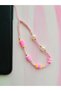 Fimo Charm Phone Decoration Pink Color Mini with Pearls - 2