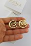 Round Spiral Gold Earrings - 2