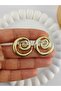 Round Spiral Gold Earrings