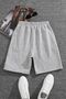 Heart and Teddy Bear Printed Gray Single Pocket Unisex Shorts for Women/Men - 2