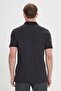 Men's Black Slim Fit Narrow Cut Zipper Collar 100% Cotton Printed T-Shirt - 4