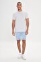 Men's Grey-white Easy-Iron Slim Fit Slim Fit Crew Neck Jacquard T-Shirt - 2