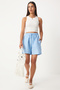 Women's Sky Blue Pocketed Muslin Shorts Mx00168 - 3