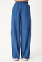 Women's Indigo Blue Belted Vest Palazzo Knitted Suit By00055 - 6