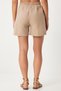 Women's Beige Pocketed Muslin Shorts Mx00168 - 6