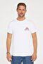 Men's Slim Fit, Narrow Cut, %100 Cotton, Soft-Textured, Printed White Crew Neck T-Shirt - 2