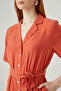 Mono Collar Belted Jumpsuit - Tile - 4