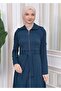 Zippered front Hooded-Belt Hijab Overcoat 1212 - 6