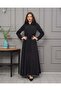 Hooded Belted Hijab Coat - 1231 - 3