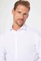 Modern Slim Fit Long Sleeve Cotton Easy-Iron Dobby Men's White Shirt - 3