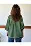 Single Button Collar Stone Washed Khaki Muslin Blouse Std - 5