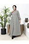 Baby Collar Pocket Hijab Dress-3166 Khaki green
