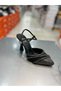 Şah Satin Stoned Belted Stylish Women's Heeled Shoes - 3