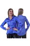 Blue Lightly Flowing Back Gusseted Satin Woven Women's Shirt - 8